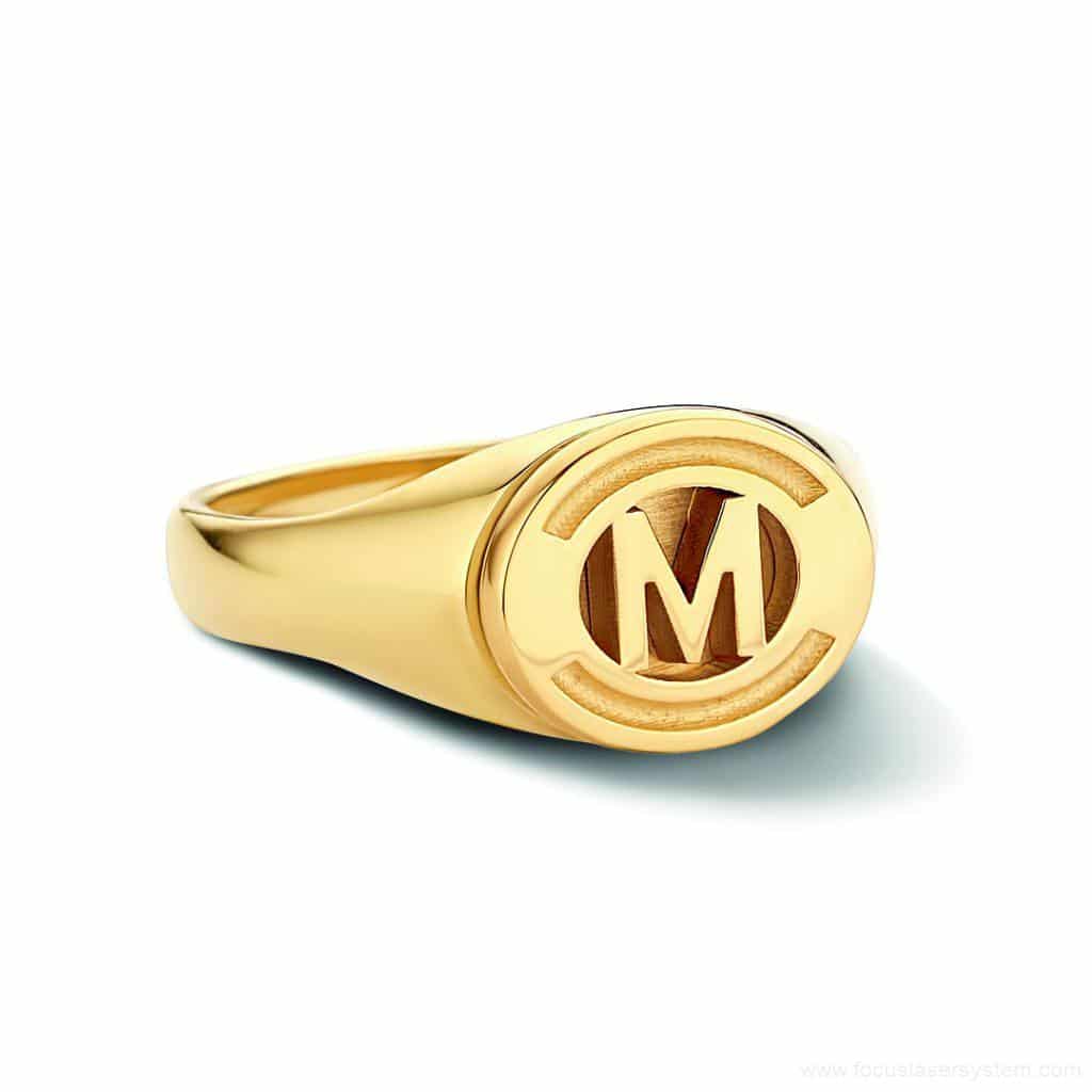 Laser engraving gold ring 5